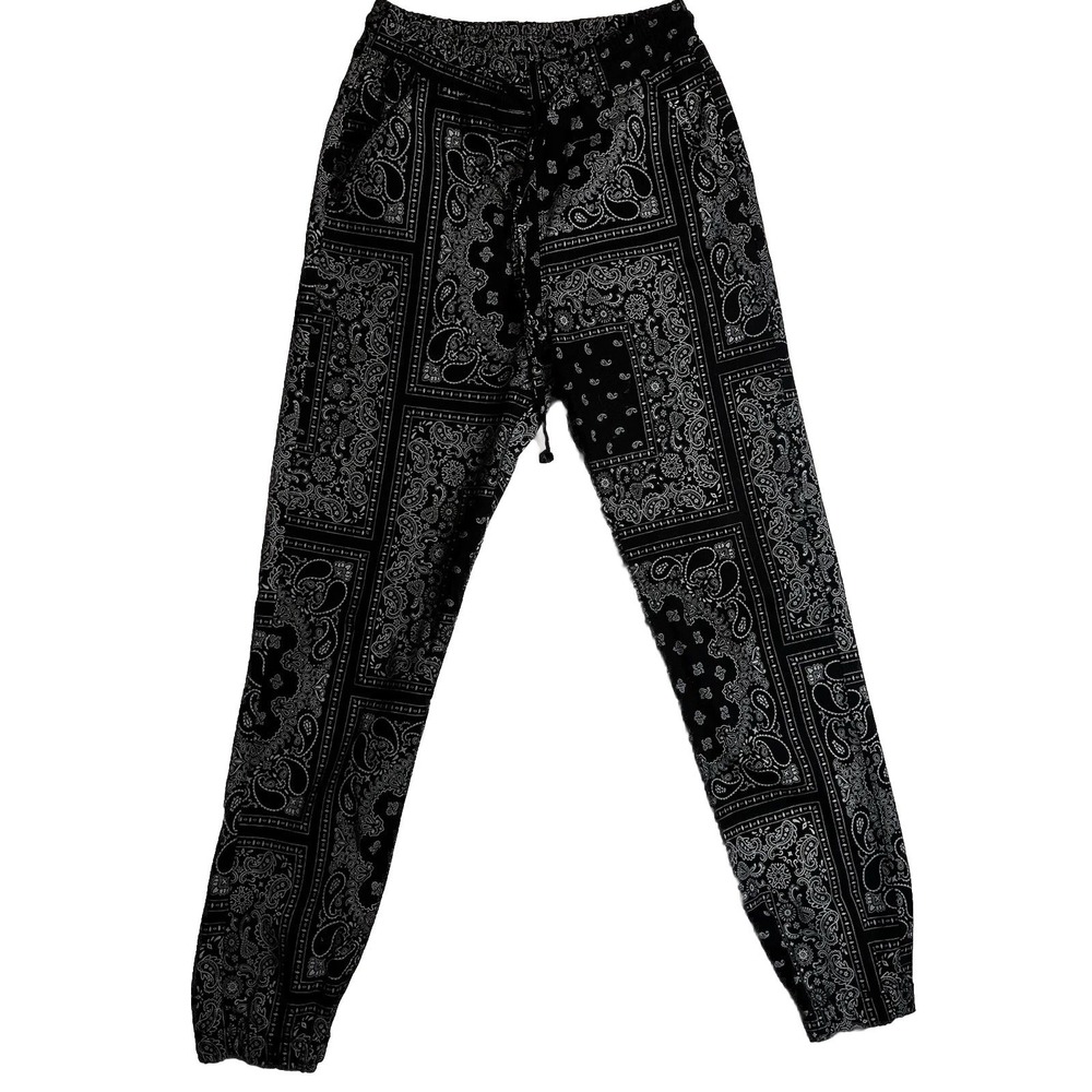 American Bazi Bandana Jeans Unisex Elastic Waistband Size Md. Y2K Streetwear